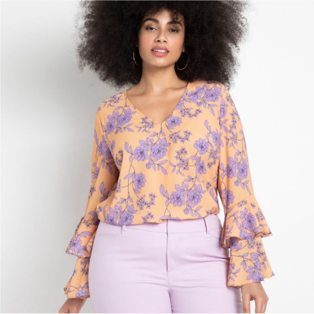 Eloquii Women's Floral Top Sz 18 NWT